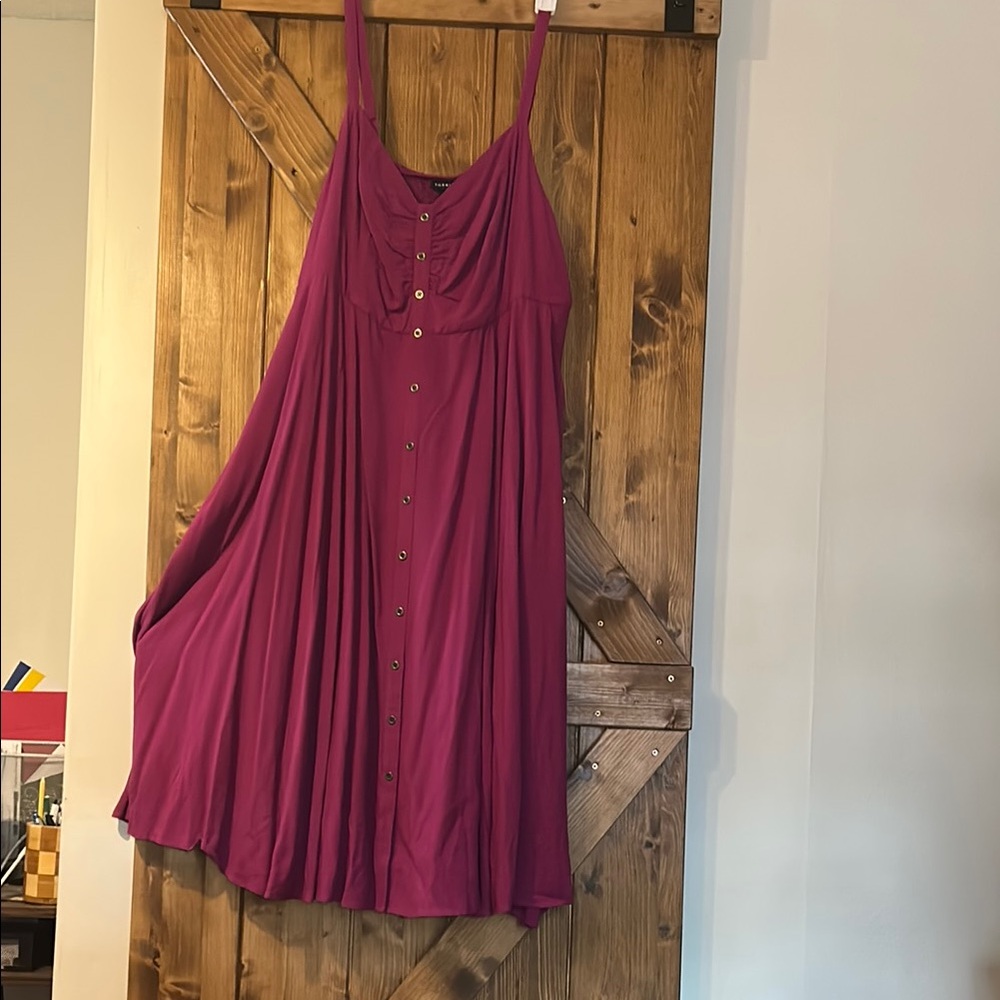 Torrid Purple/ fuchsia button down Midi Sundress size 1 or 14/16